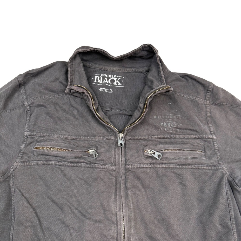 BKE Buckle Black Mills Denim Co Mens Slim Fit Full Zip Sweatshirt Black BB4009 M